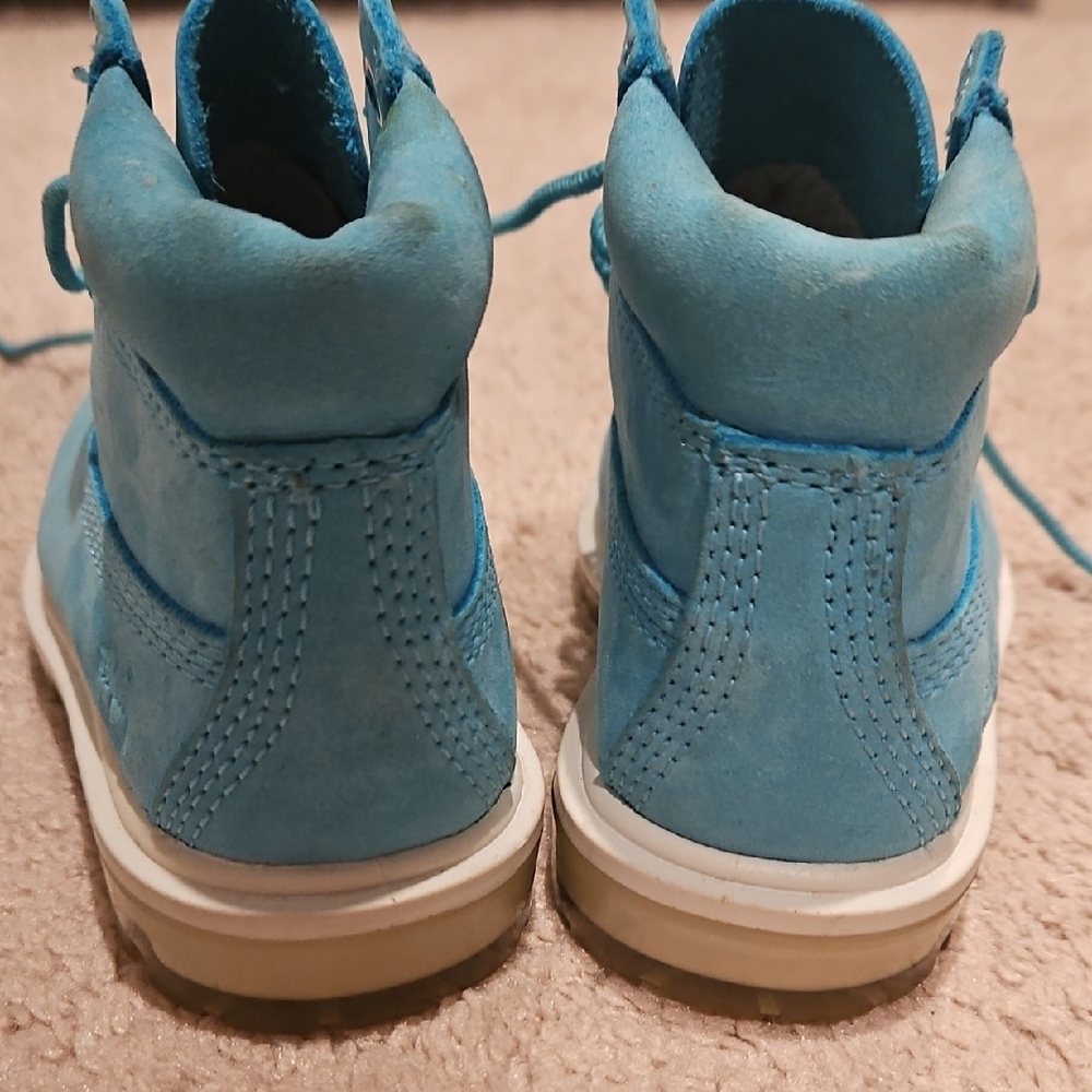 Timberland Kids Aqua Blue Boots - Picture 2 of 4